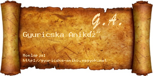 Gyuricska Anikó névjegykártya